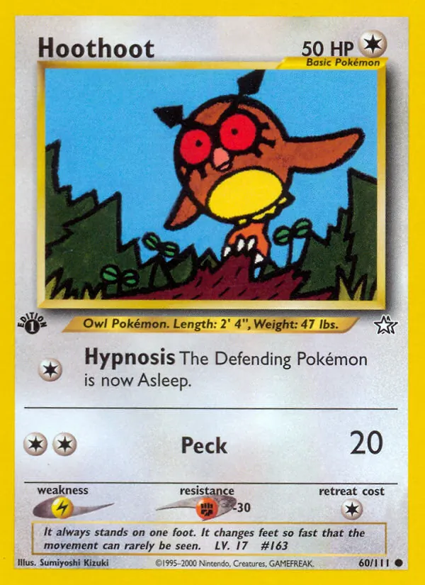 Hoothoot - Neo Genesis Pokemon Card