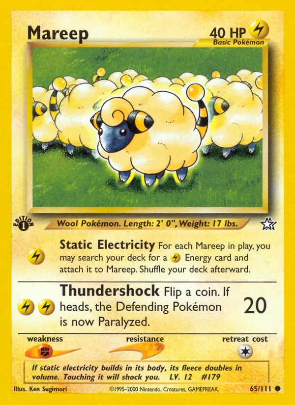 Mareep - Neo Genesis Pokemon Card