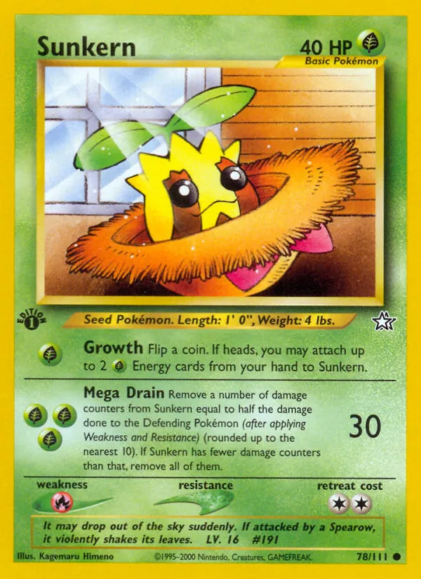 Sunkern - Neo Genesis Pokemon Card