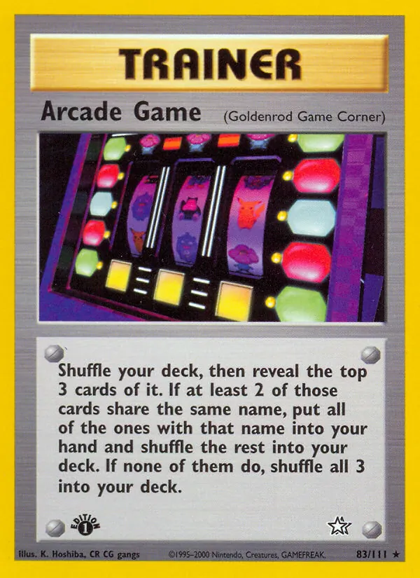 Arcade Game - Neo Genesis Pokemon Card