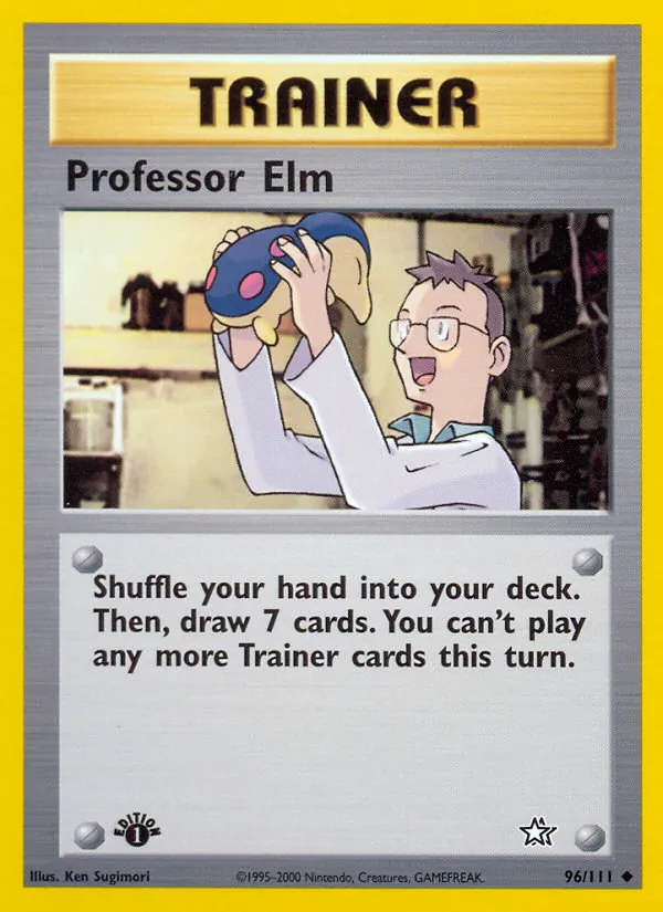 Professor Elm - Neo Genesis Pokemon Card