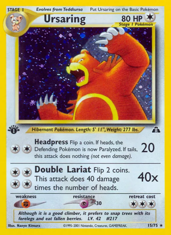 Ursaring - Neo Discovery Pokemon Card