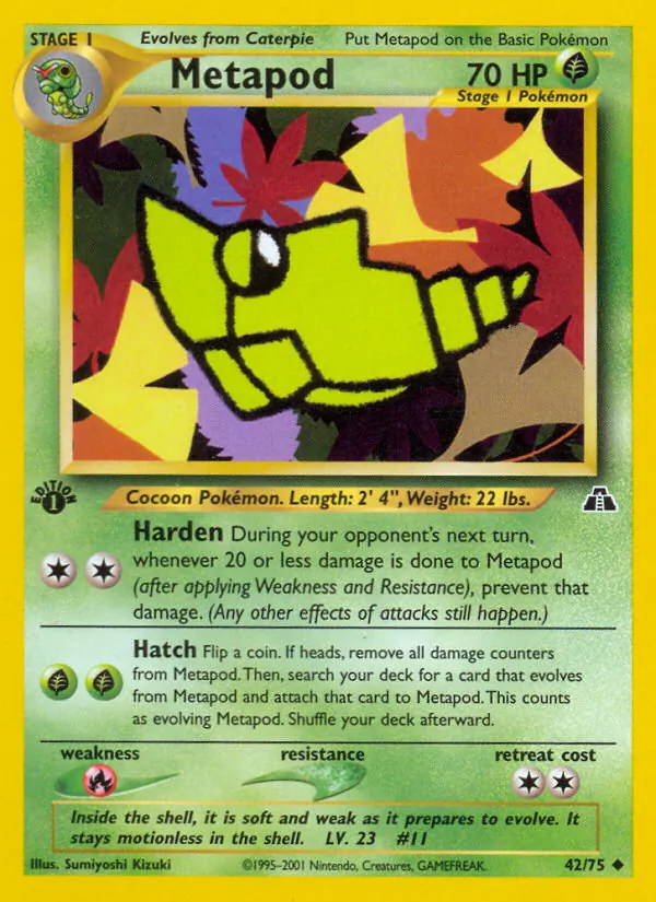 Metapod - Neo Discovery Pokemon Card