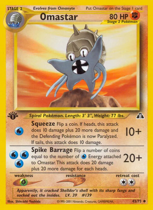 Omastar - Neo Discovery Pokemon Card