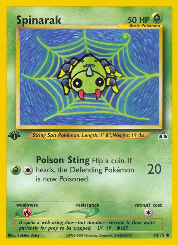 Spinarak - Neo Discovery Pokemon Card
