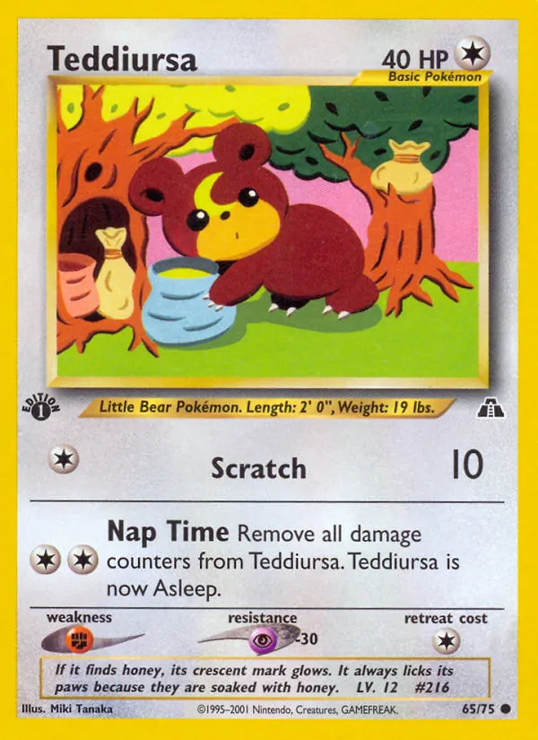 Teddiursa - Neo Discovery Pokemon Card