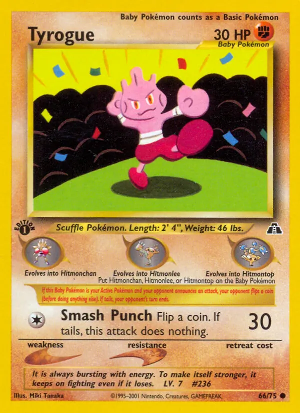 Tyrogue - Neo Discovery Pokemon Card