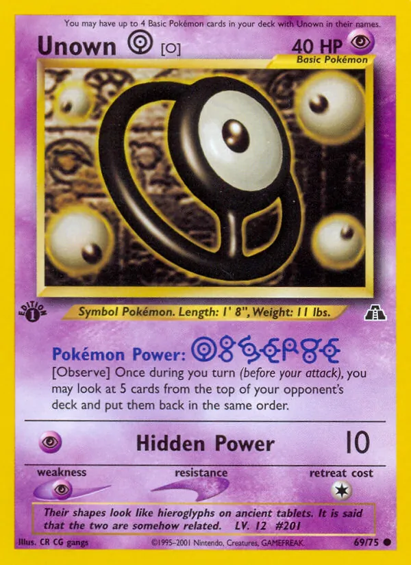 Unown [O] - Neo Discovery Pokemon Card