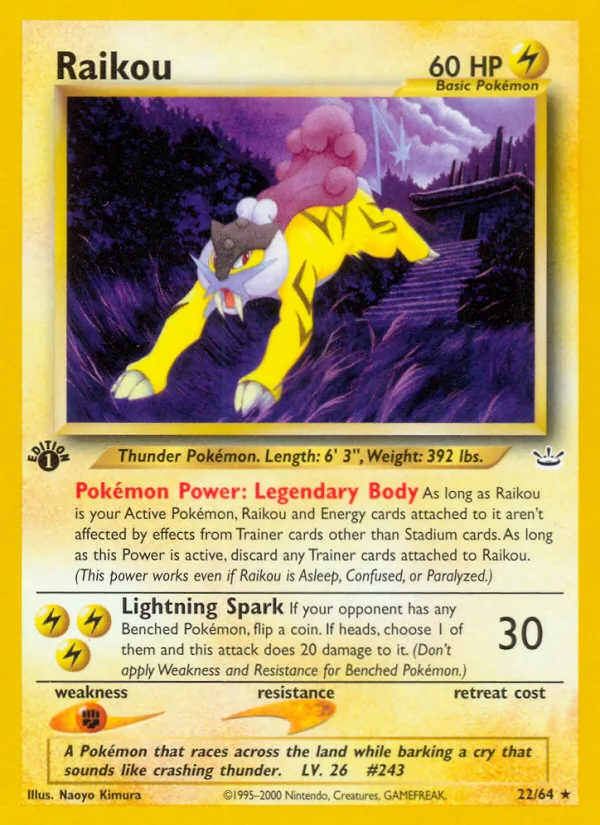 Raikou - Neo Revelation Pokemon Card