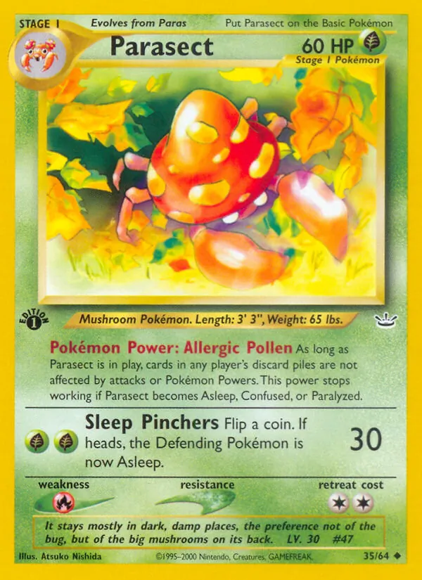 Parasect - Neo Revelation Pokemon Card