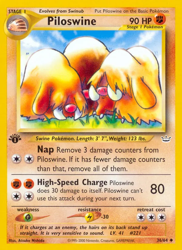 Piloswine - Neo Revelation Pokemon Card