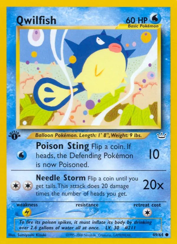 Qwilfish - Neo Revelation Pokemon Card