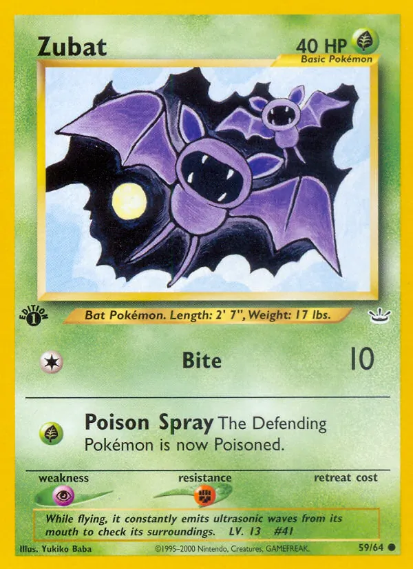 Zubat - Neo Revelation Pokemon Card