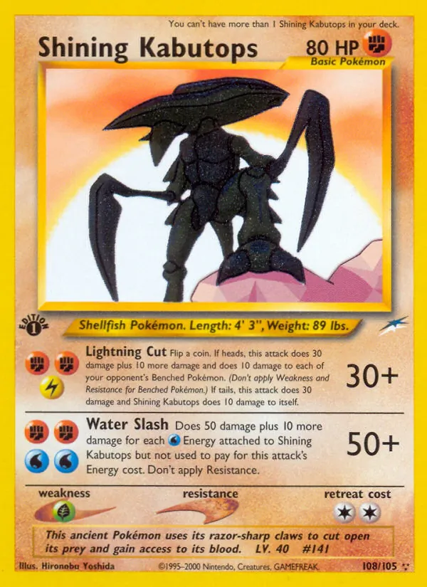 Shining Kabutops - Neo Destiny Pokemon Card