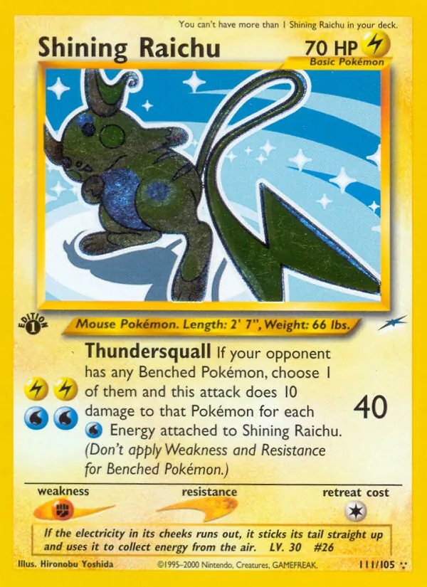 Shining Raichu - Neo Destiny Pokemon Card