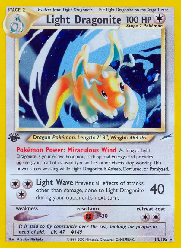 Light Dragonite - Neo Destiny Pokemon Card