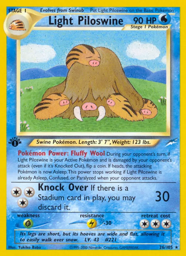 Light Piloswine - Neo Destiny Pokemon Card