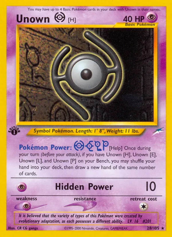 Unown [H] - Neo Destiny Pokemon Card