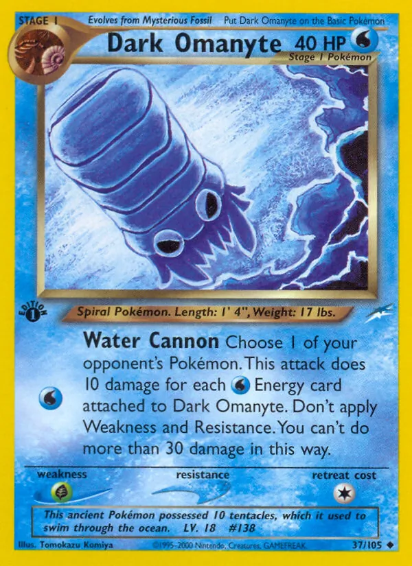 Dark Omanyte - Neo Destiny Pokemon Card