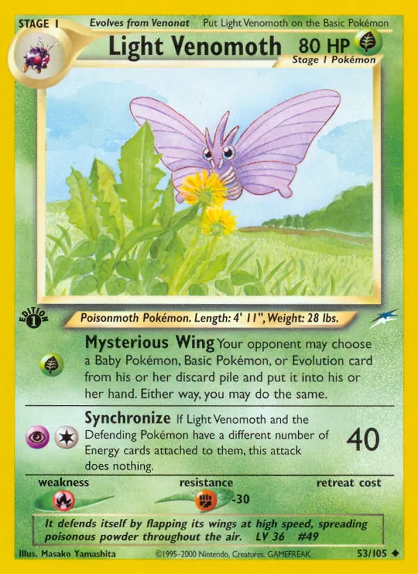 Light Venomoth - Neo Destiny Pokemon Card