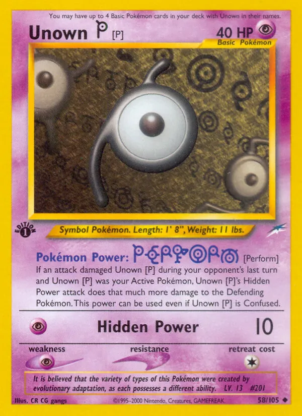 Unown [P] - Neo Destiny Pokemon Card