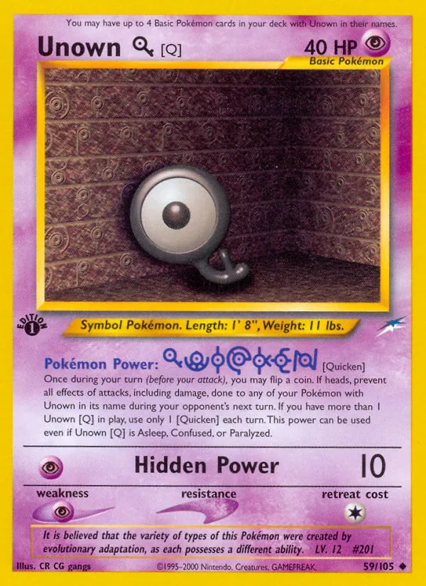 Unown [Q] - Neo Destiny Pokemon Card
