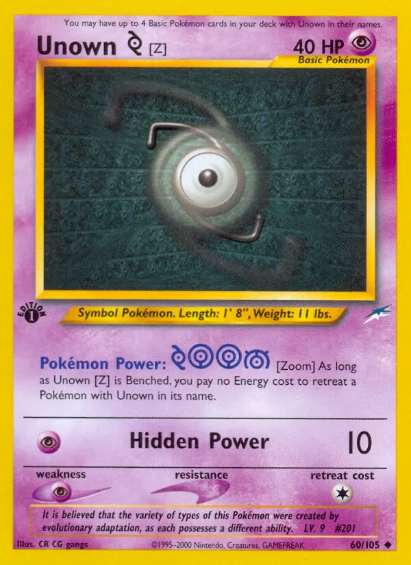 Unown [Z] - Neo Destiny Pokemon Card