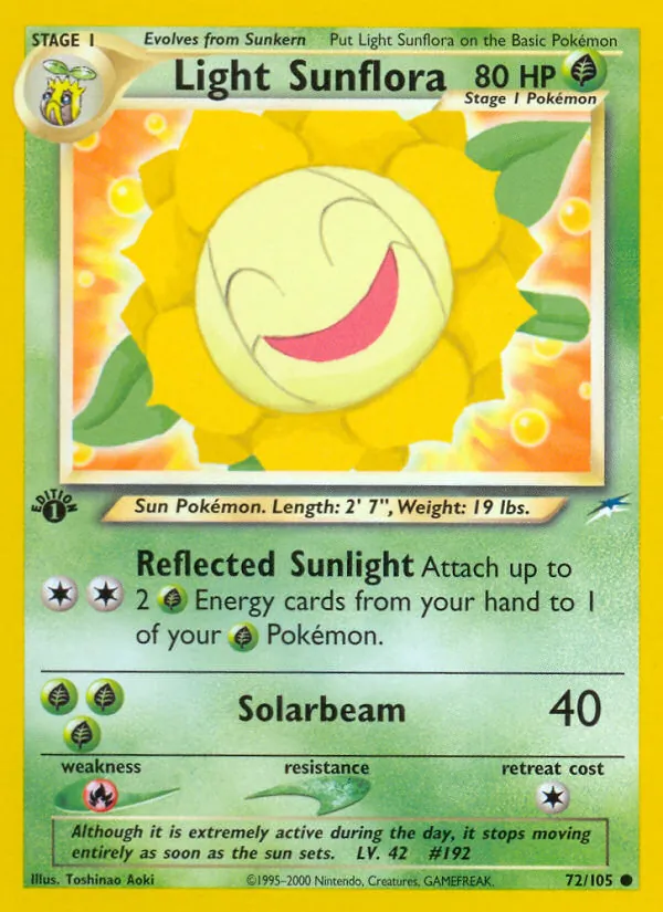 Light Sunflora - Neo Destiny Pokemon Card