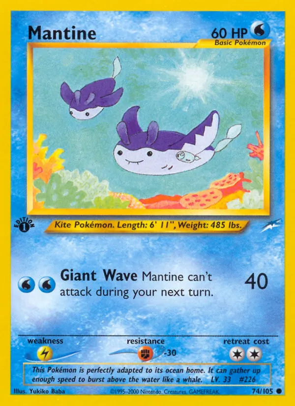 Mantine - Neo Destiny Pokemon Card