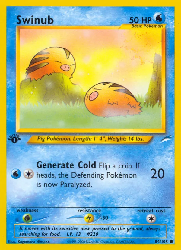 Swinub - Neo Destiny Pokemon Card
