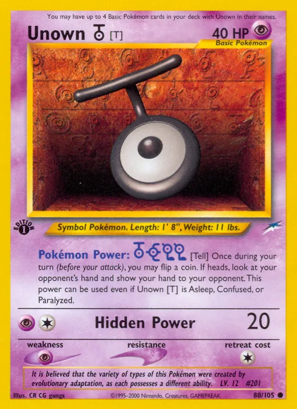 Unown [T] - Neo Destiny Pokemon Card