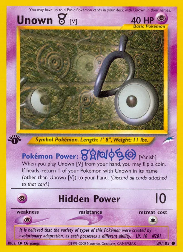 Unown [V] - Neo Destiny Pokemon Card