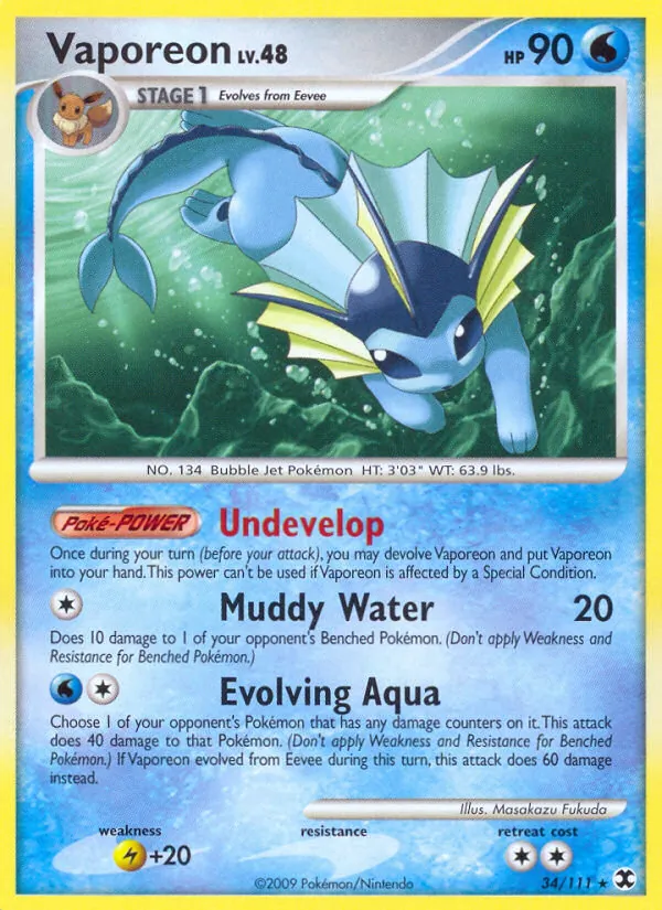 Vaporeon - Rising Rivals Pokemon Card