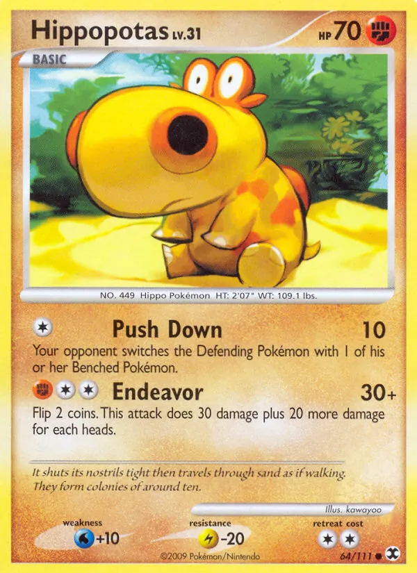 Hippopotas - Rising Rivals Pokemon Card