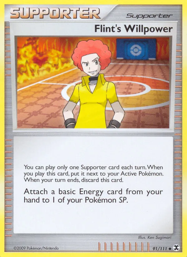 Flint's Willpower - Rising Rivals Pokemon Card