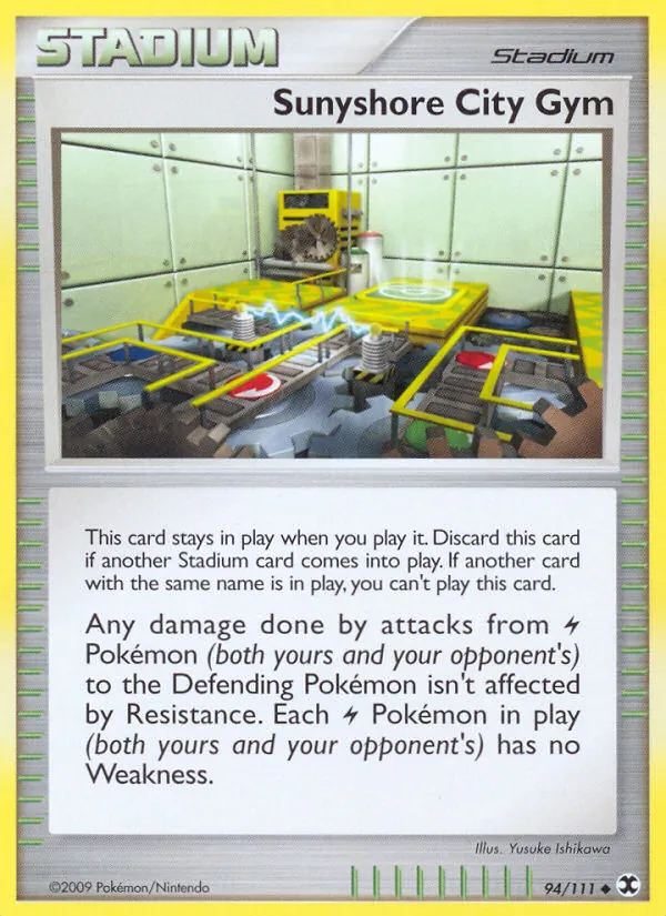 Sunyshore City Gym - Rising Rivals Pokemon Card