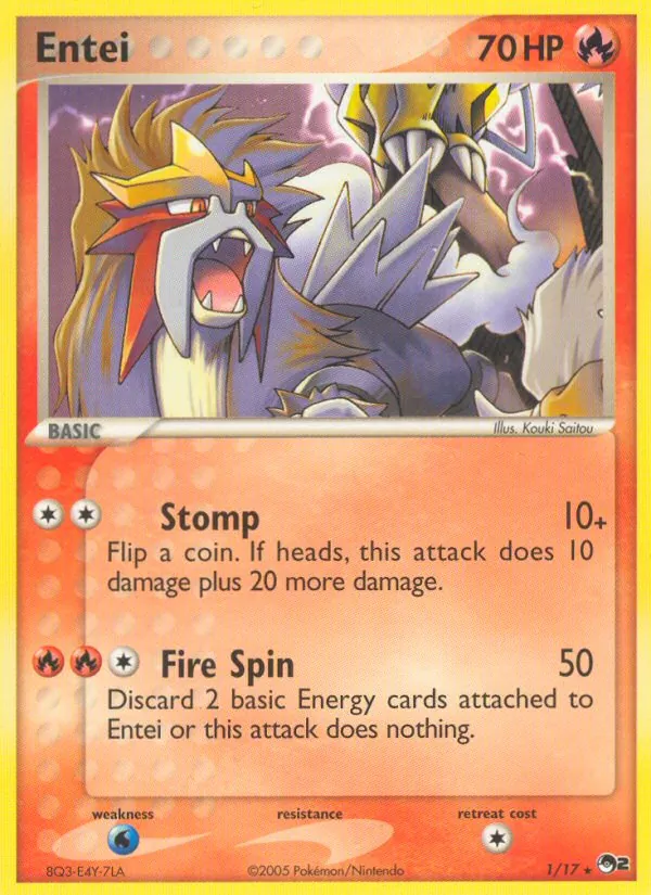 Entei - POP Series 2 Pokemon Card