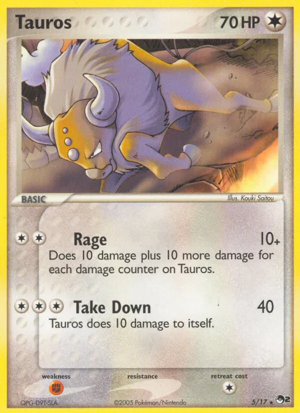 Tauros - POP Series 2 Pokemon Card