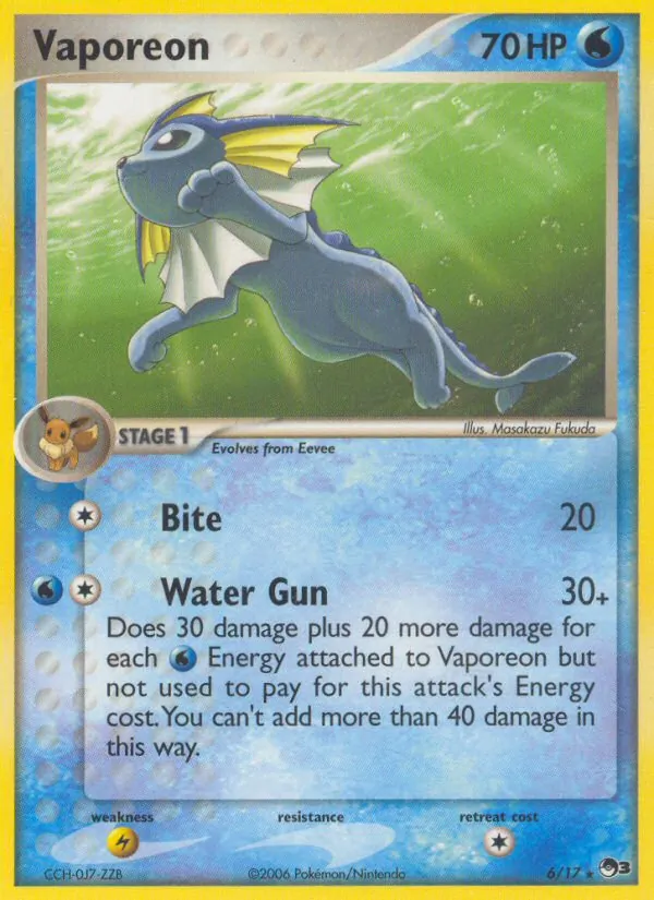 Vaporeon - POP Series 3 Pokemon Card