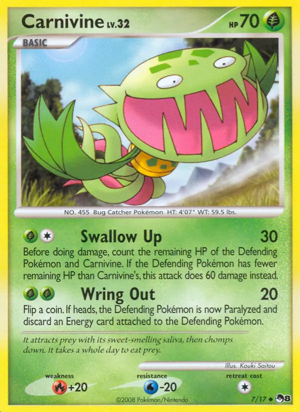 Carnivine - POP Series 8 Pokemon Card