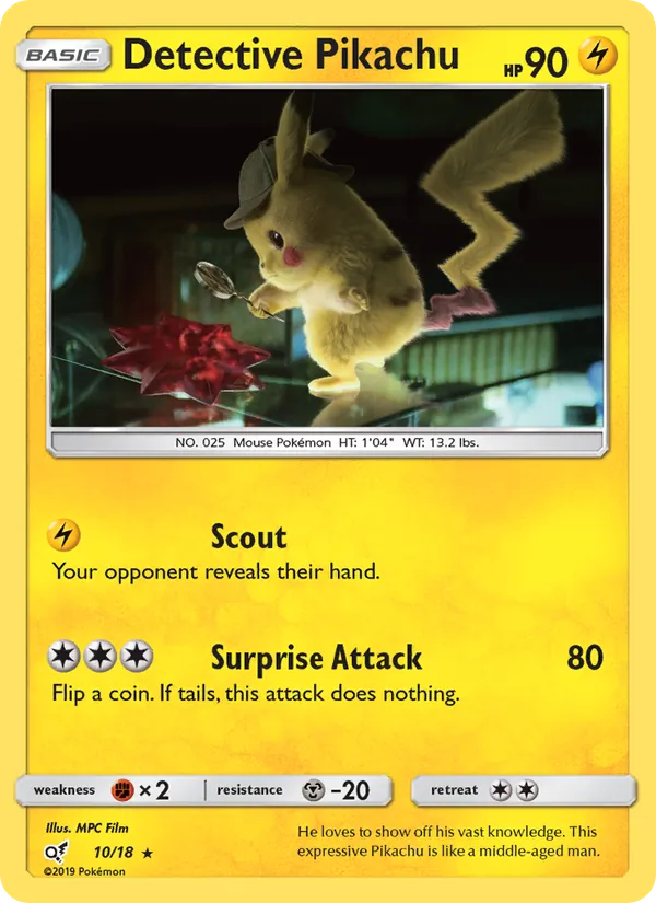 Detective Pikachu - Detective Pikachu Pokemon Card