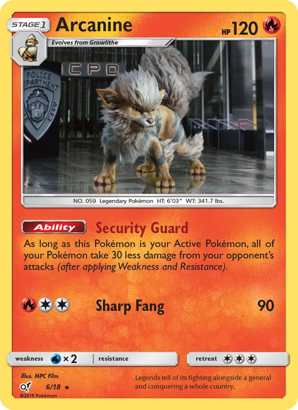 Arcanine - Detective Pikachu Pokemon Card
