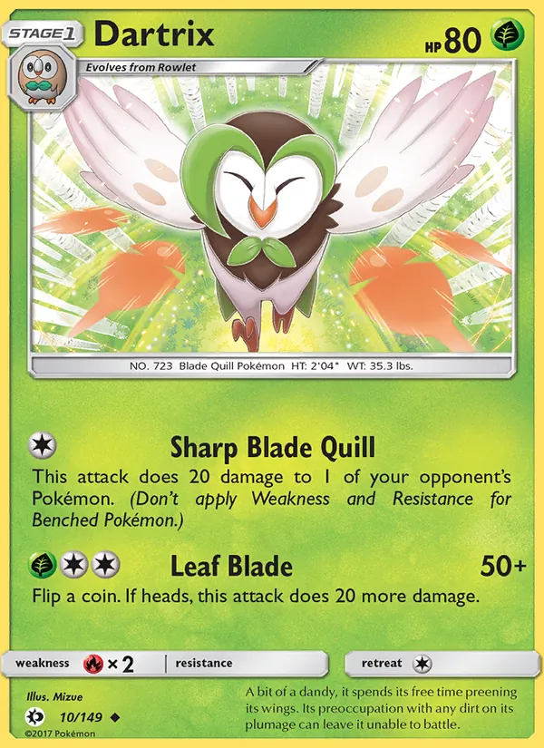 Dartrix - Sun & Moon Pokemon Card