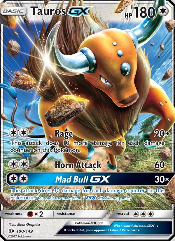 Tauros GX - Sun & Moon Pokemon Card
