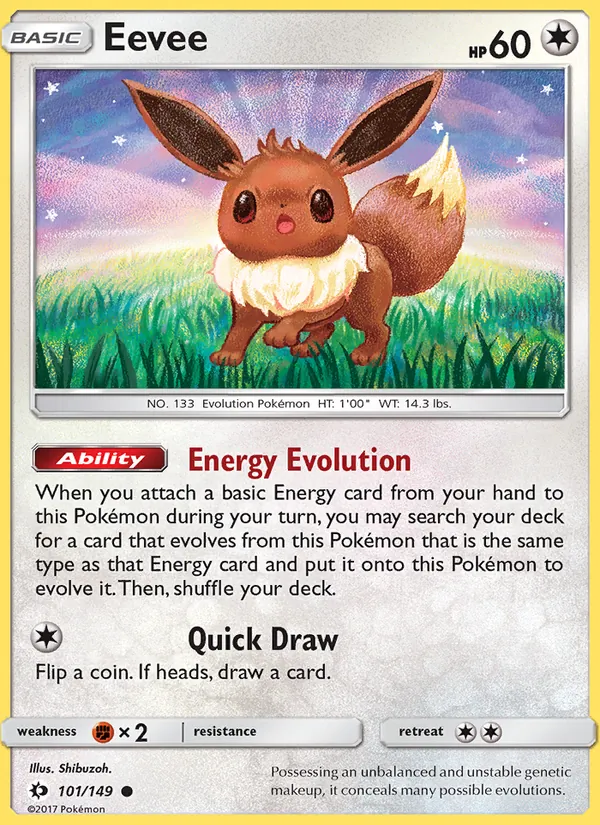 Eevee - Sun & Moon Pokemon Card