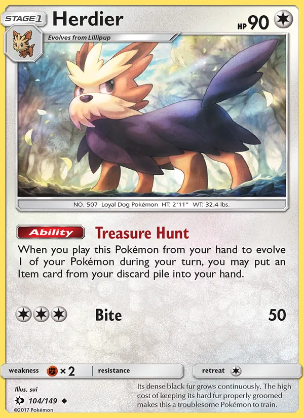 Herdier - Sun & Moon Pokemon Card