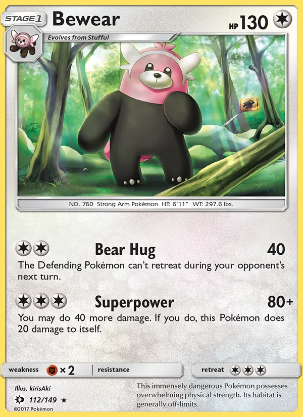Bewear - Sun & Moon Pokemon Card