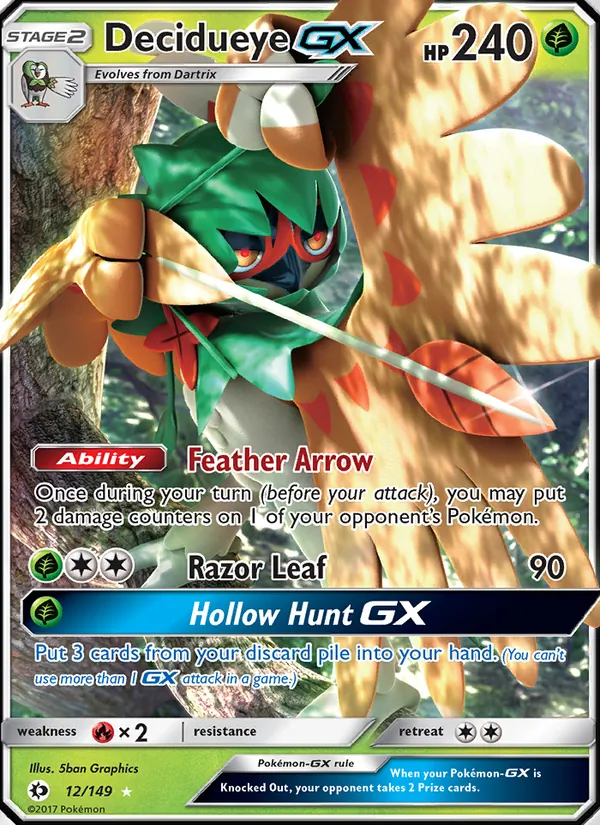 Decidueye GX - Sun & Moon Pokemon Card