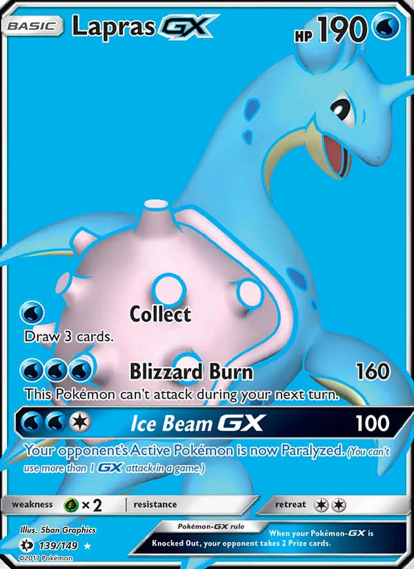 Lapras GX - Sun & Moon Pokemon Card