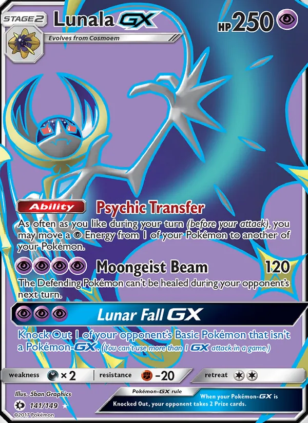 Lunala GX - Sun & Moon Pokemon Card